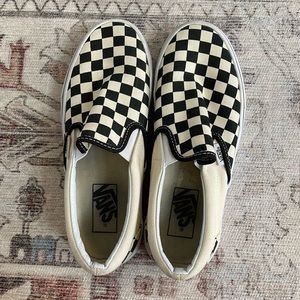Black and white checkered vans, Women size: 7